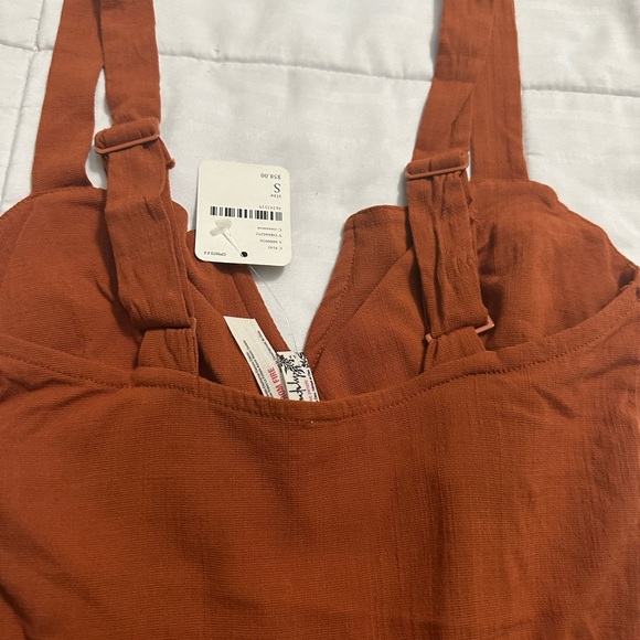 Free People Pippa V-Wire Bodysuit in cinnamon - Picture 2 of 5